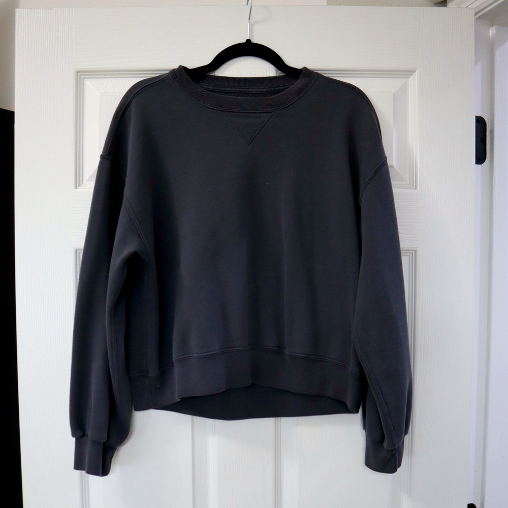 Abercrombie & Fitch Easy Sunday Crew Sweatshirt Charcoal Grey